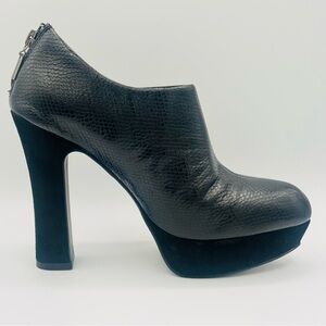Envy Black Ankle Platform Booties with High Heel